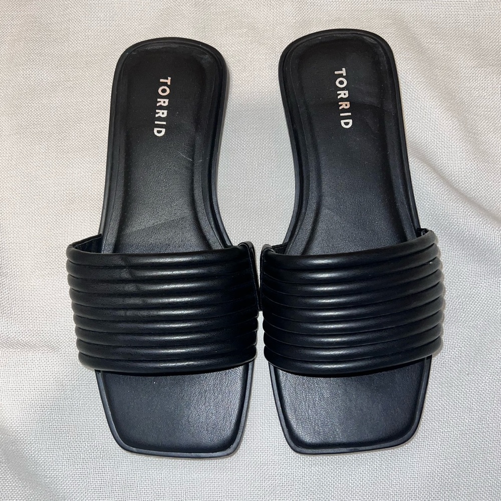 Torrid Black Slide Sandals